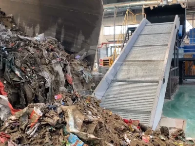 آلة تقطيع النفايات الصلبة البلدية | إعادة التدوير والفرز ومعالجة