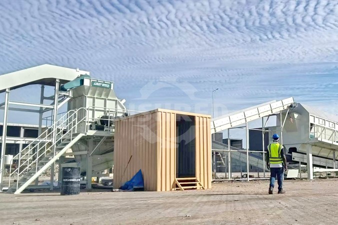 كسارة الأكياس لمشروع إعادة تدوير النفايات الصلبة البلدية في غرب آسيا